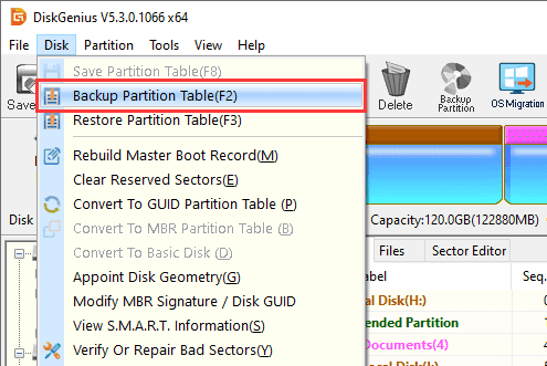 Backup and Restore Partition Table