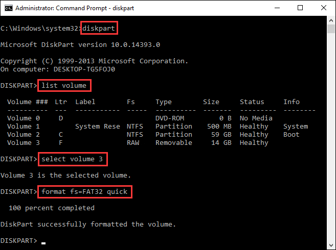 format usb to FAT32 windows 10