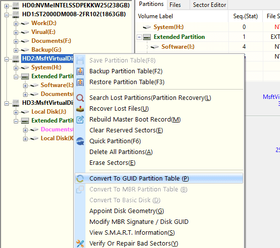 Convert Partition Table Style