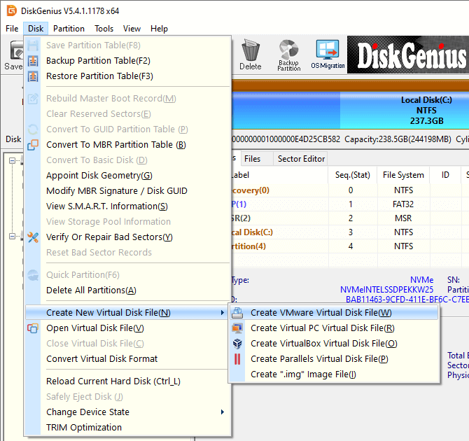 Create VMware Virtual Disk File