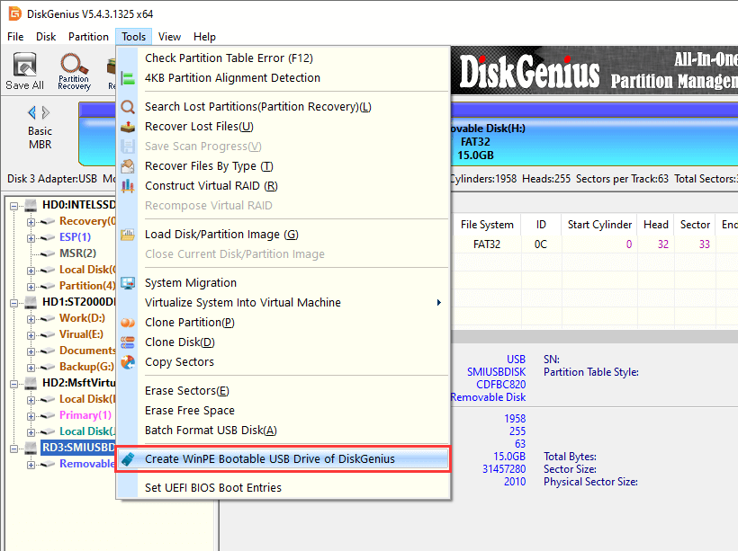 Create WinPE Bootable USB Drive