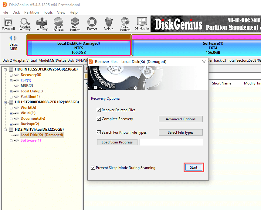 The volume does not contain a recognized file system