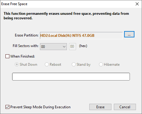 Erase Free Space