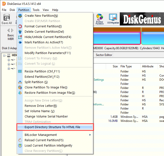 Export Directory Structure to HTML File