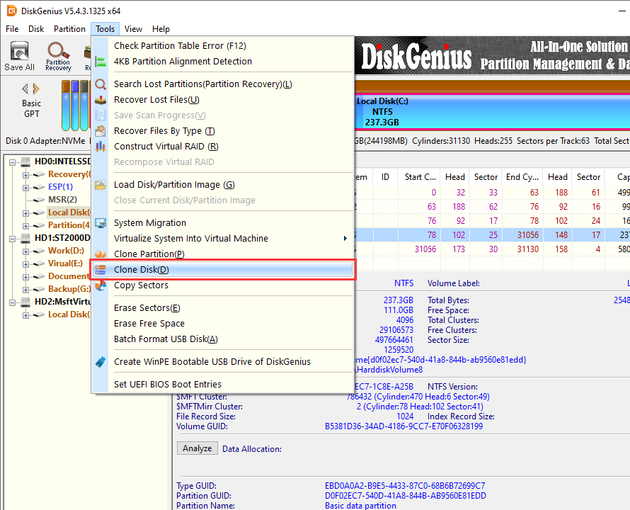 clone c drive to SSD windows 10