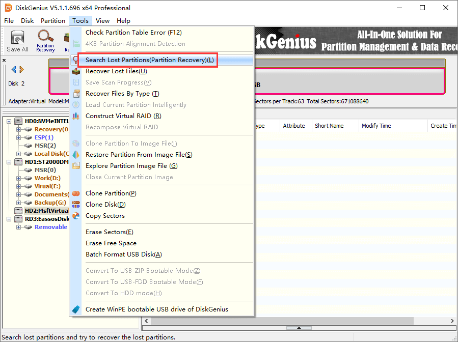 Lost Partition Recovery