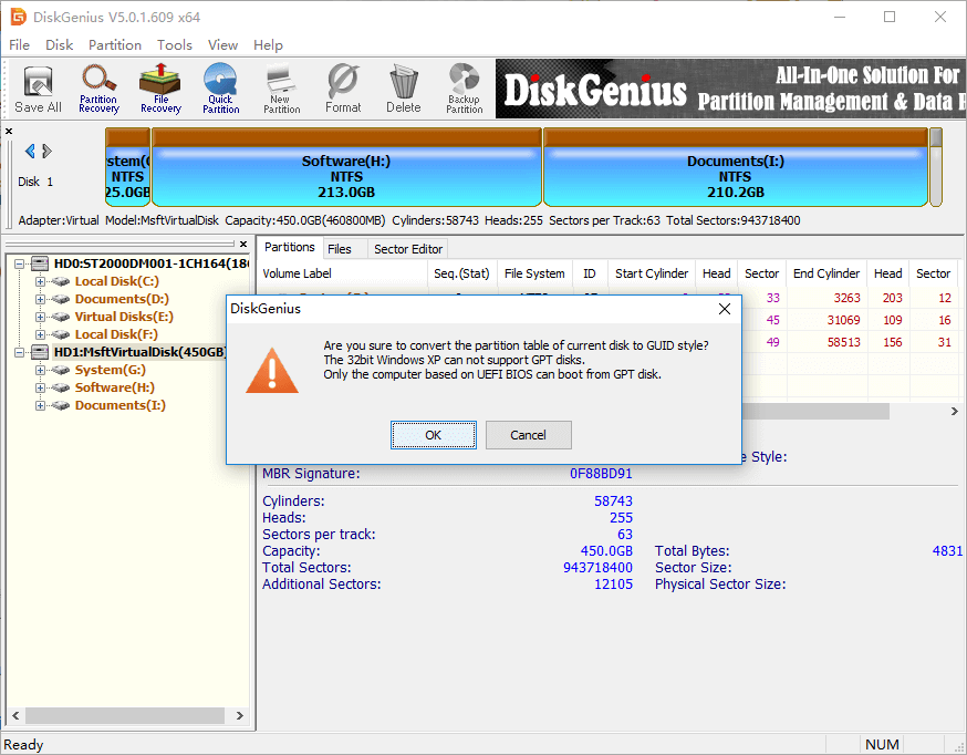 The specified disk is not convertible