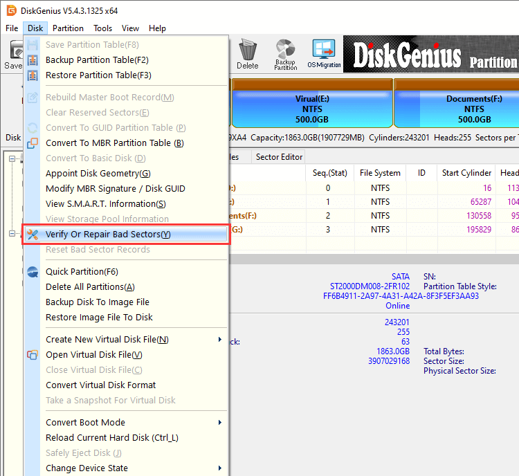 The volume does not contain a recognized file system