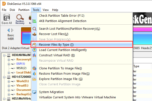 Recover Files By Type