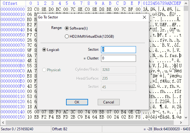 Sector Editor Shortcut Menu