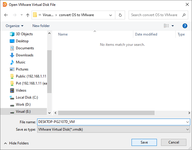 Virtualize Windows System into VMware Virtual Machine