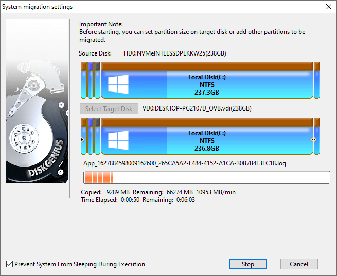 Virtualize Windows System into VirtualBox Virtual Machine