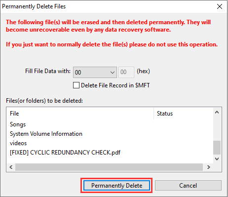 how to permanently delete files